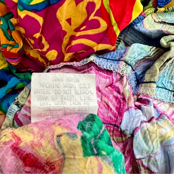 Jams World 100% Rayon Hattie Tiered Floral Mini Dress Hawaiian Surf Line Small - Picture 7 of 8